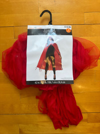 Adult red fringed cape Halloween costume