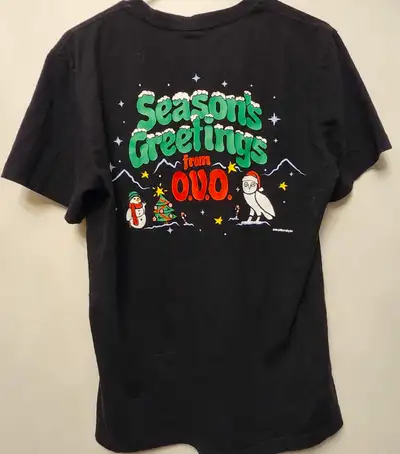 OVO men's black holiday Tshirt. Size Medium, View more