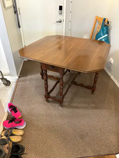 Antique gate leg drop leaf table, View more