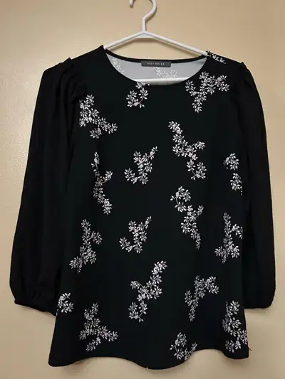 Woman’s Black Blouse with Floral Print (M), View more