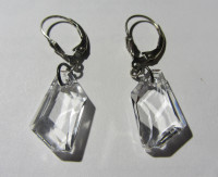 Crystal Earrings, Sterling lever back ear hooks