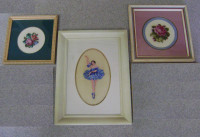 Vintage Framed Petit Point hand craft wall needlepoint