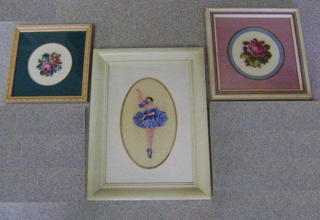 Vintage Framed Petit Point hand craft wall needlepoint in Arts & Collectibles in Markham / York Region