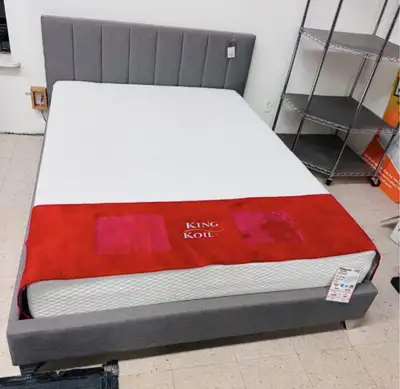 Queen Bed Frame Fabric Finished- Brand New , View more