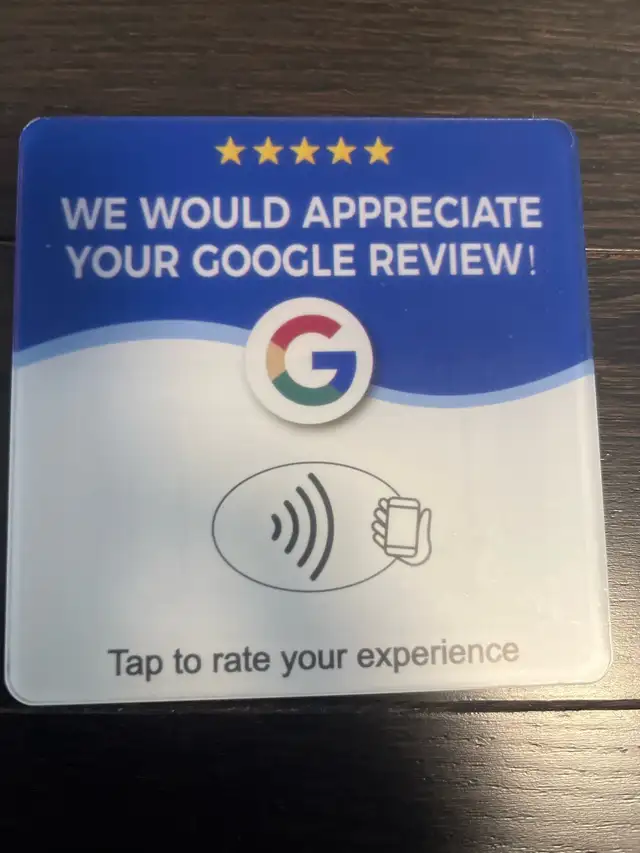NFC google reviews card