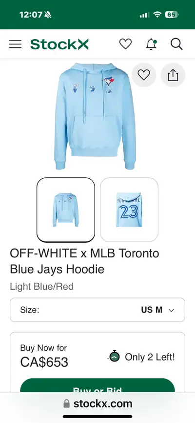 Off White MLB Toronto Blue Jays Hoodie, View more