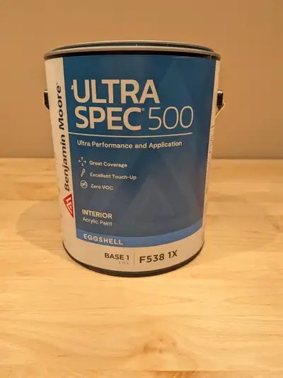 White Eggshell Paint - Benjamin Moore Ultra Spec 500 - 1 gallon, View more
