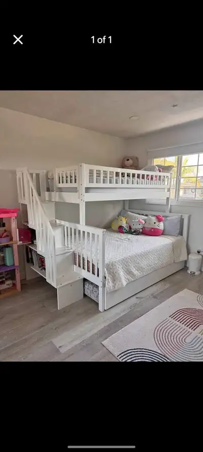 White Trundle Bunk Bed - Brand New, View more