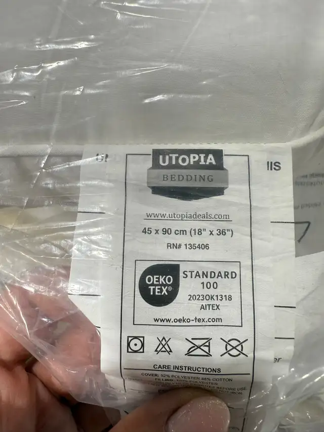 Full Body Pillow Insert 18 x 36 Inch Set of 2 Utopia Bedding in Bedding in St. Catharines - Image 6