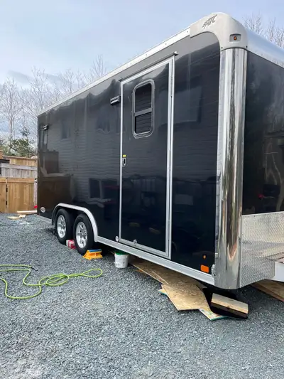 2016 enclosed trailer purchased in July 2018. 8 x16 turned in camper. Recently safety inspected. Alu...