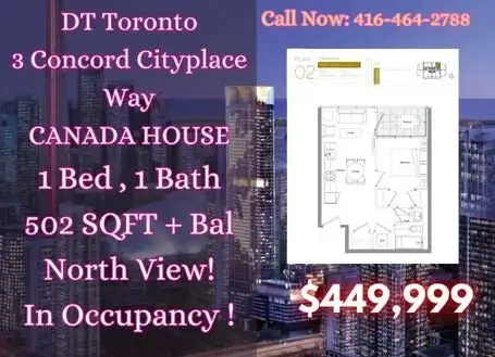 Final Chance – Concord Canada House | 1 b1b$449K!