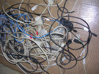 lot of computer and audio/visual cables