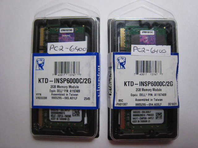 2&4gb Laptop Ram New & Used PC3-12800 & 10600-8500 -PC2-6400 in System Components in Hamilton