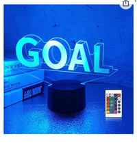 Goal LED Night Light, Lampeez 3D Illusion lamp for Kids, 16 Colo