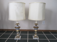 Antique table lamps with solid marble base