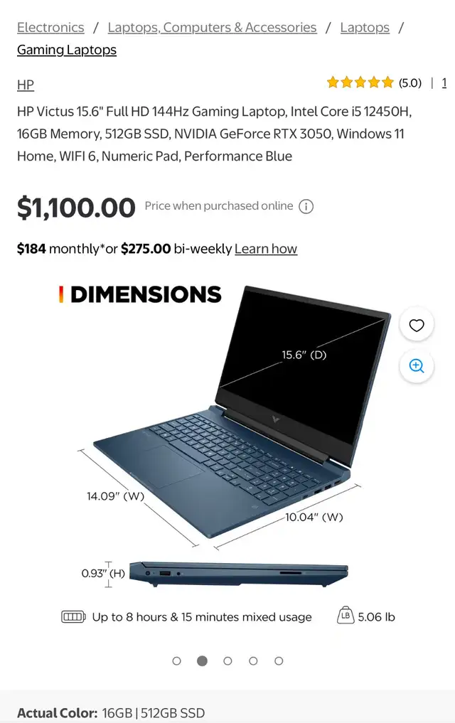 HP Victus 15 3050 RTX 6G / 144hz refresh rate 1s in General Electronics in City of Montréal - Image 3