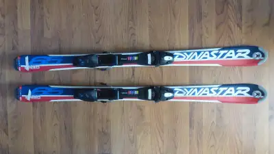 Dynastar 120cm Skis and bindings. Very good condition. $90. Ski size: 98 65 85=R10m