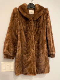 Mink Fur Mid-length Coat - Women’s size small