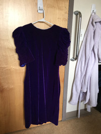 Vintage Velvet Purple Rhinestone Dress; Now REDUCED