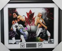 Bret Hart Trish Stratus signed autograph WWE WWF 16x20 Framed
