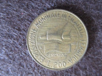 1992 Republica Italiana L.200- Exposition philatélique monnaie