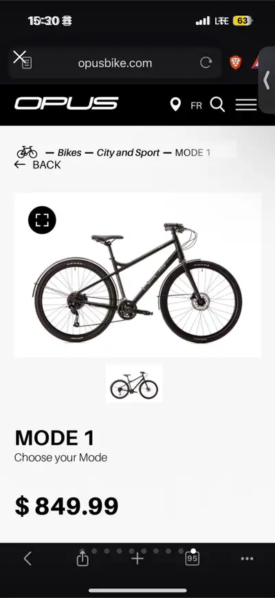 ~$1k Opus Mode Bike / Bicycle, View more
