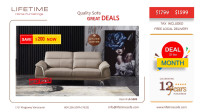 Condo size Genuine Leather Sofa, NO TAX + FREE DELIVERY