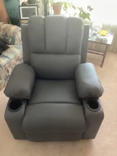 Grey Leather Theatre Recliner, View more