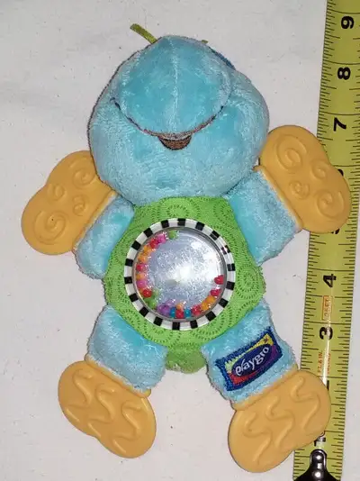 PlayGro Plush Baby Turtle with Rattle, Teethers and a Mirror., View more
