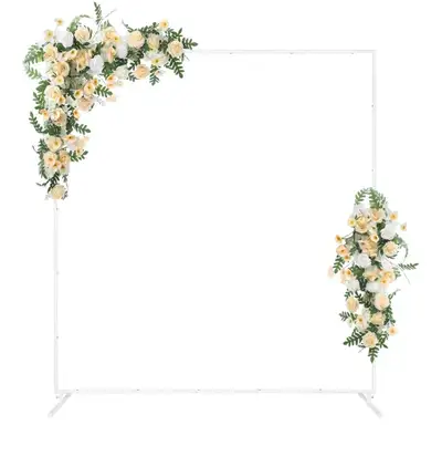 6.6FTx6.6 FT Wedding Arches for Ceremony, Wedding Arch Backdrop Stand, Square Metal Balloon Arch Sta...