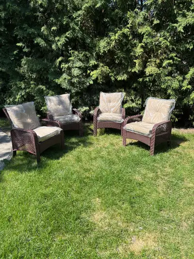 Rattan Chairs with NEW cushions , View more