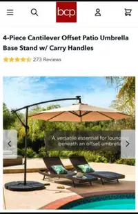 NEW 4pc outdoor cantilever patio umbrella base plate set. 