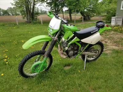 Has street ownership, can be blue plated. Has aftermarket pipe and bars. Original parts included. Ha...