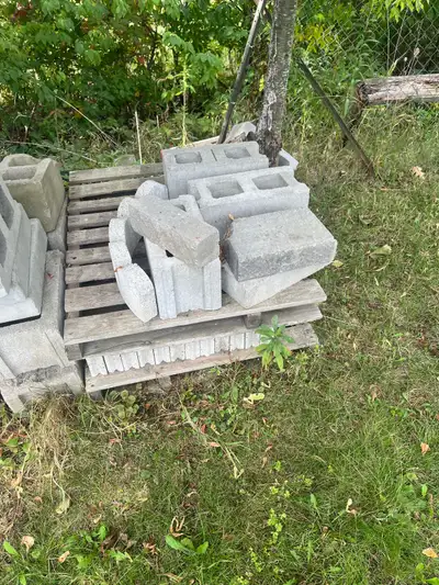  Different size cement blocks, and garden edging, View more