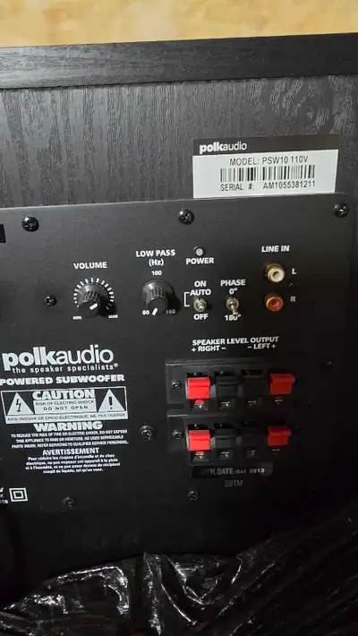 Polk Audio Subwoofer and 4 In-Wall mc-60 speakers + 1x on-q rect, View more