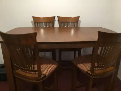Dining table and four chairs, View more