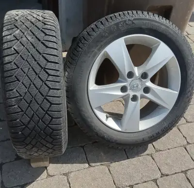 4 winter tires mounted on alloy wheels, Continental Viking Contact 7. 205/55R16-94T. Like new. Only...