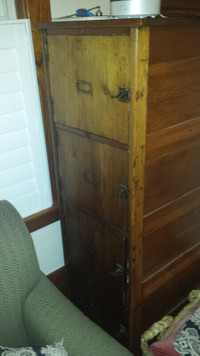 Large Antique Wooden Filing Cabinet