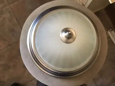 13"D ceiling glass light fixture, View more