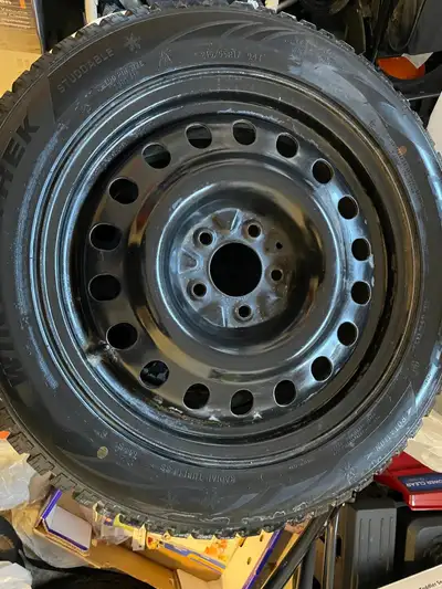 SNOW TIRES ON RIMS 215/55/R17 1 YEAR OLD LESS THAN 1000 KM DRIVEN SOLD THE CAR 5x114.3mm bolt patter...