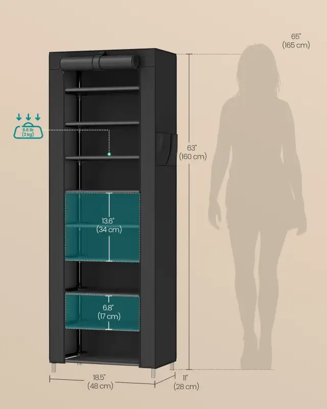 10-Tier Shoe Storage Rack with Cover & Side Pockets in Storage & Organization in Oshawa / Durham Region - Image 3