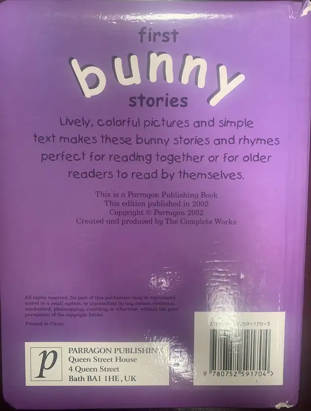 First Bunny Stories hardcover book in Children & Young Adult in Mississauga / Peel Region - Image 3