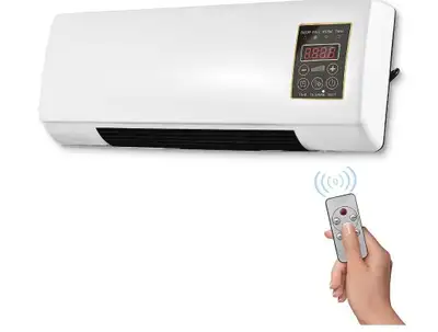 Wall Mounted Fan Heater With Remote Control - New - Euro Plug, View more