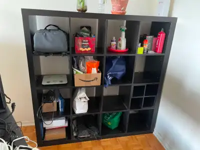 IKEA KALLAX 16-Cube Shelving Unit – Black-Brown, View more