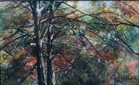 Watercolor Painting "Fall in the Woods" by  Tilda Fletcher