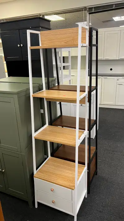 Beautiful bookshelf with 2 drawers, View more