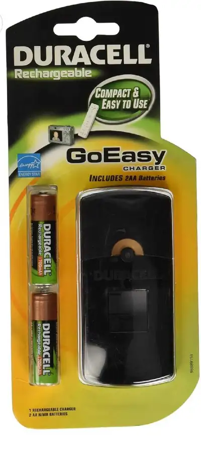 DURACELL GoEasy Charger + two AA 1700mAh NiMH batteries., View more