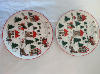 Beautiful Christmas Lunch Size Plates-- Excel. Cond. -- Yorkton