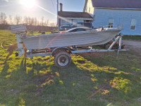 14 Ft Aluminum Boat and trailer
