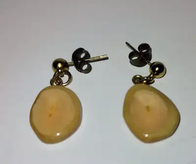 Vintage Stud Elk Ivory Dangle Earrings, View more